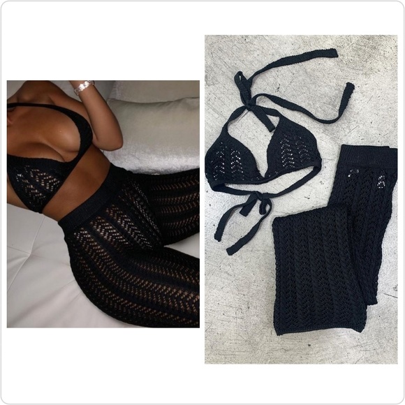 🔆CROCHET SET BLACK ,TWO PIECE SET🔆 - Picture 3 of 3